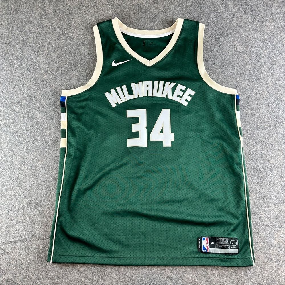 Nike Green and White Milwaukee Jersey